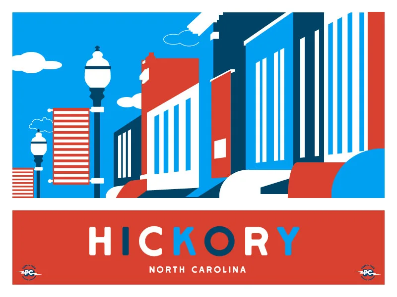 Downtown Hickory Illustration