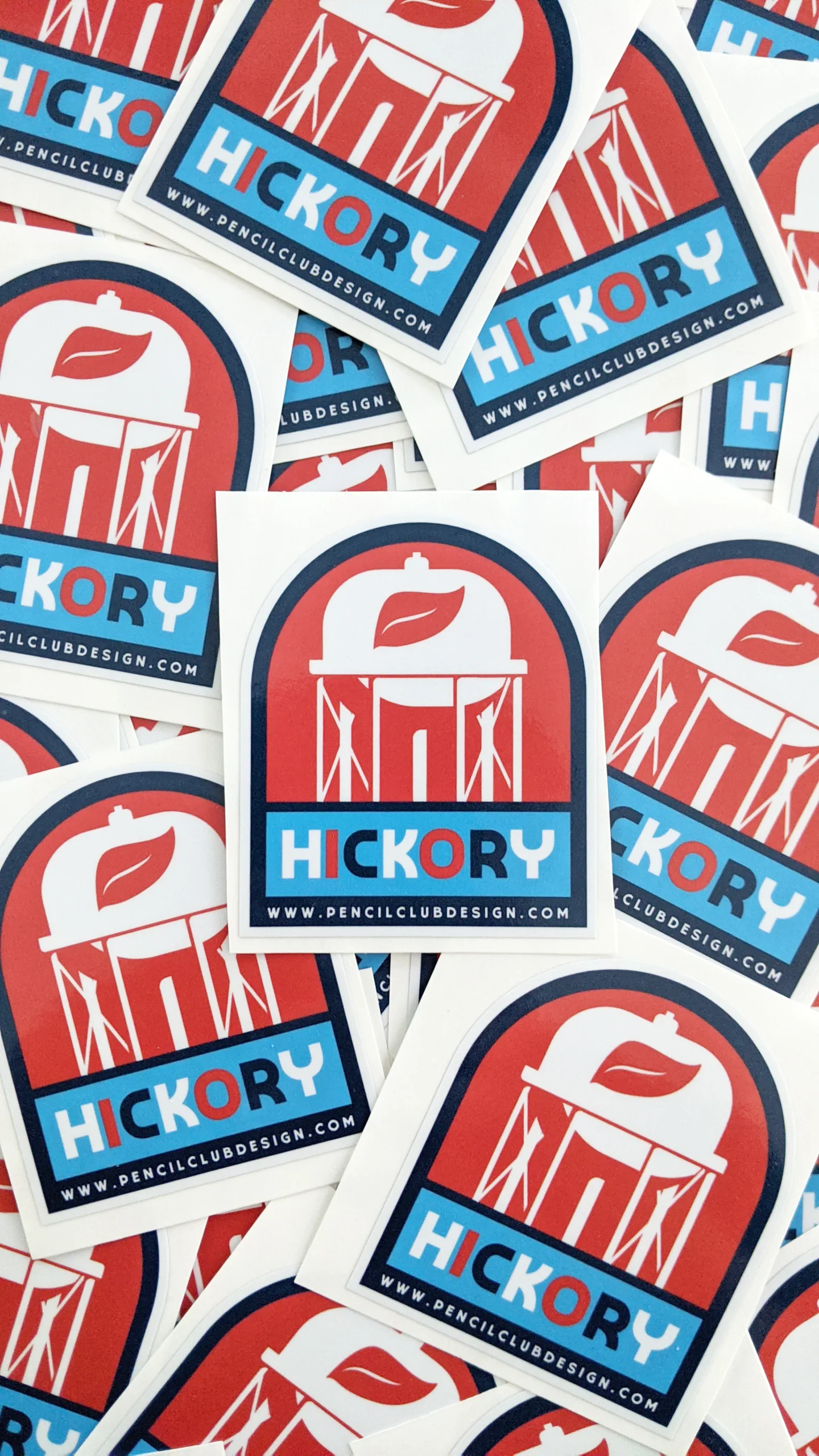 Graphic Design Hickory NC Water Tower Sticker