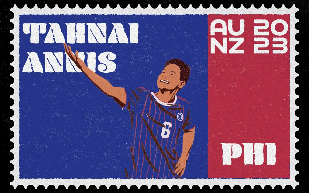 Vintage Stamp Illustration of Tahnai Annis for the Women's World Cup