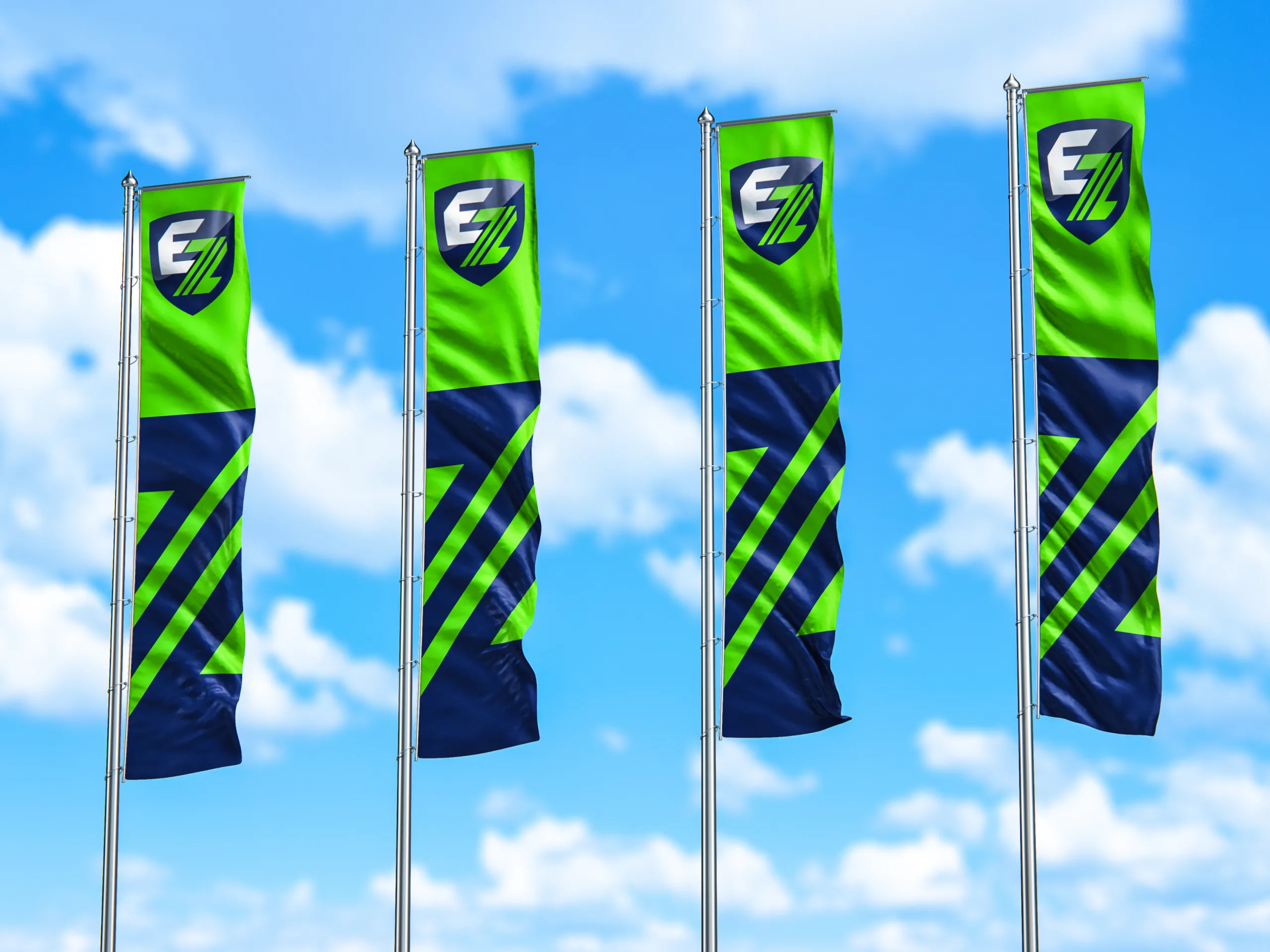 Logo Design for EZ Automotive Insurance example on flags by Beyond Lines