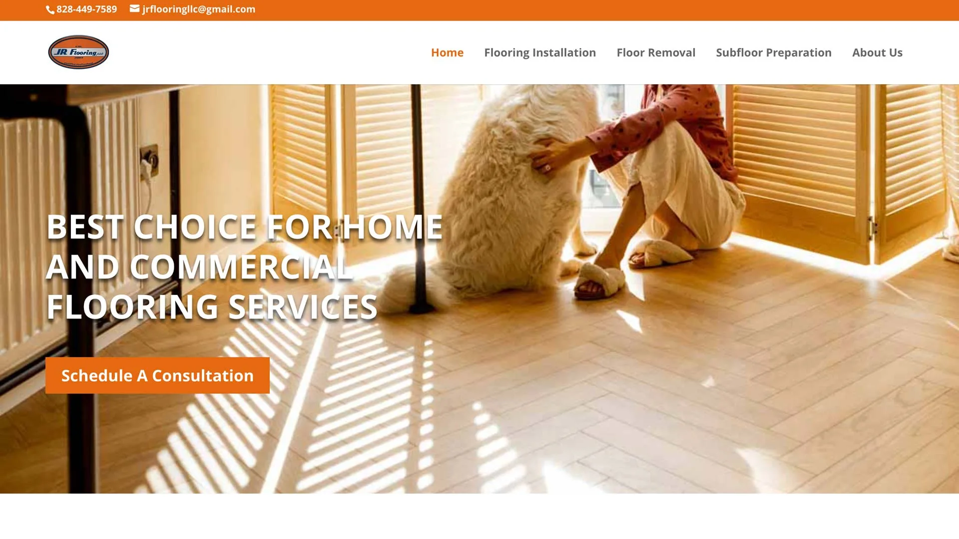 Jr Flooring LLC small business website designed by Hickory NC web design service.